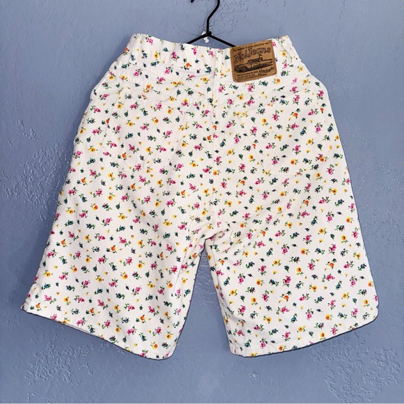 No! Jeans Vintage Floral White Long Denim Shorts Size 9/24” - Picture 5 of 8